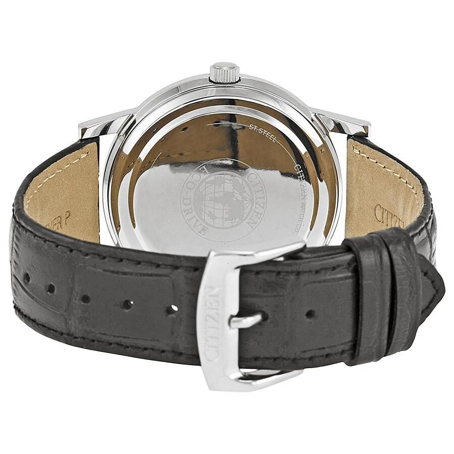 Citizen Eco-Drive Silver Dial Black Leather Men's Watch AO9000-06B 3