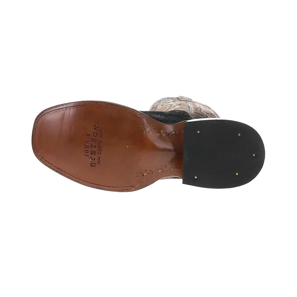 STETSON River Horse Embroidered Round Toe Pull On Cowboy Boots 5