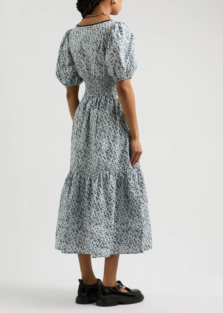 Ganni Floral-print cotton midi dress  3