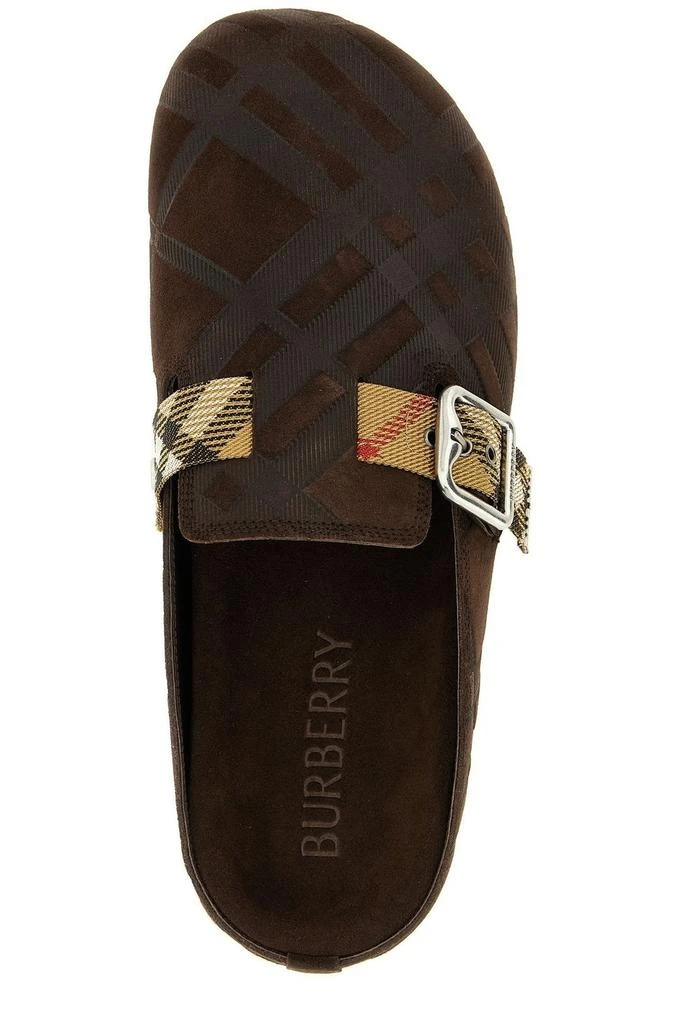 Burberry Burberry Checked Buckle Detailed Sabots 4