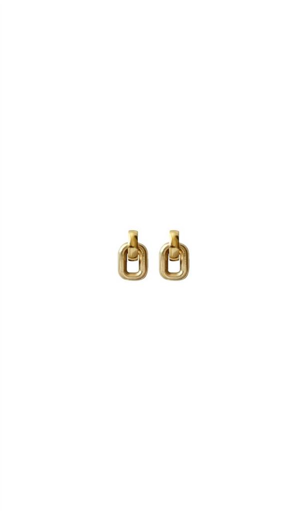 Laura Lombardi Greca Earrings In Brass