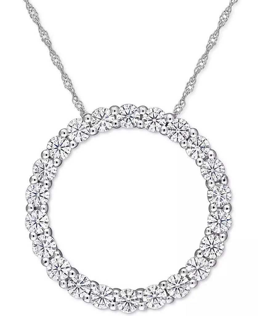 Macy
s Lab-Grown Moissanite Circle 17" Pendant Necklace (2-1/5 ct. t.w.) in 14k White Gold 1