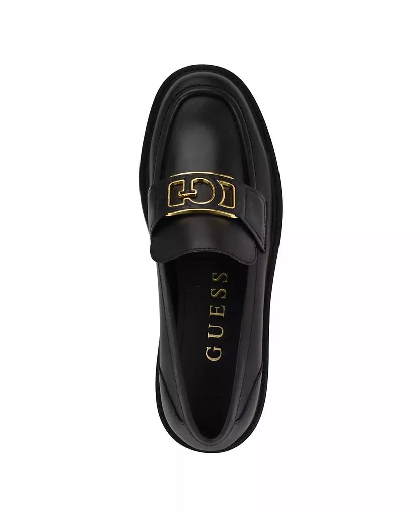 GUESS Women's Shuttle Logo Hardware Round Toe Loafers 4