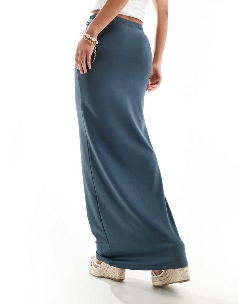 ONLY ONLY ruched front maxi skirt in dark grey 3