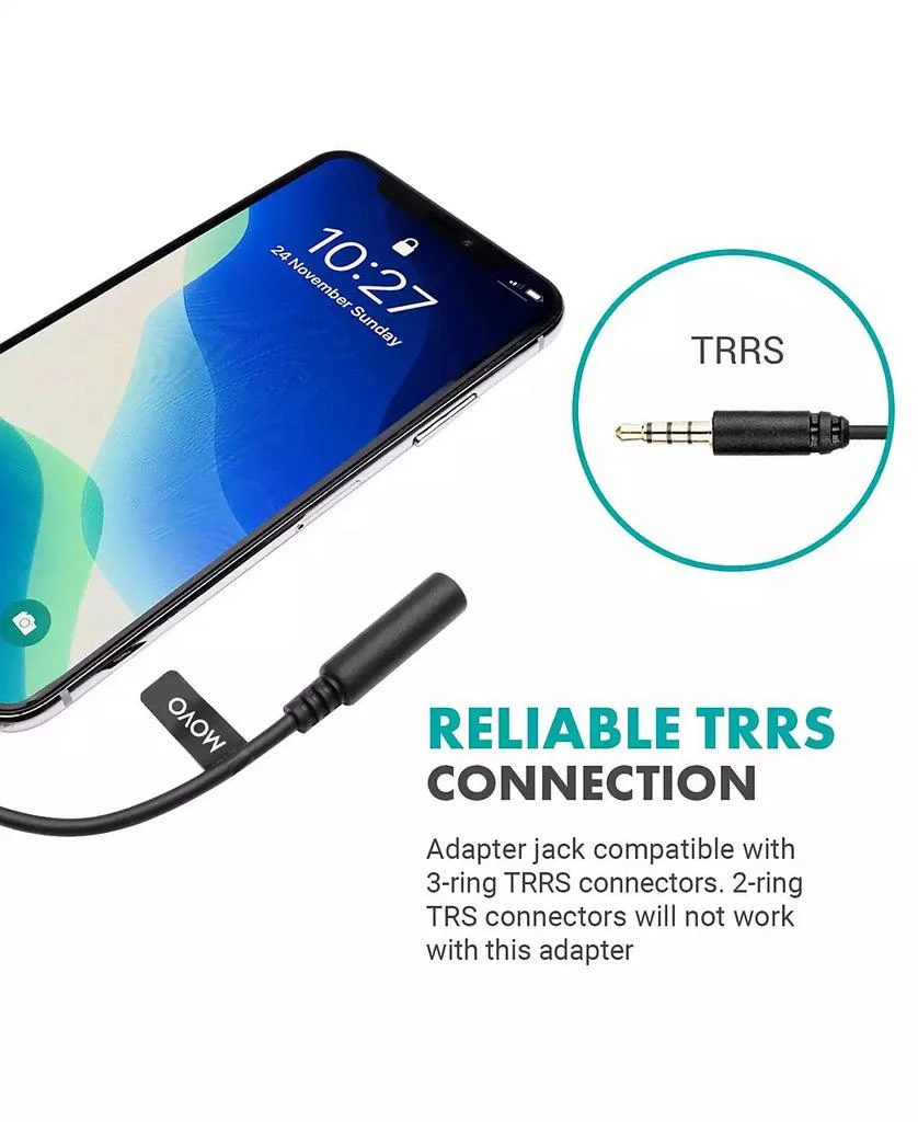 Movo IMA-3 Female 3.5mm TRRS to Lightning Adapter 5