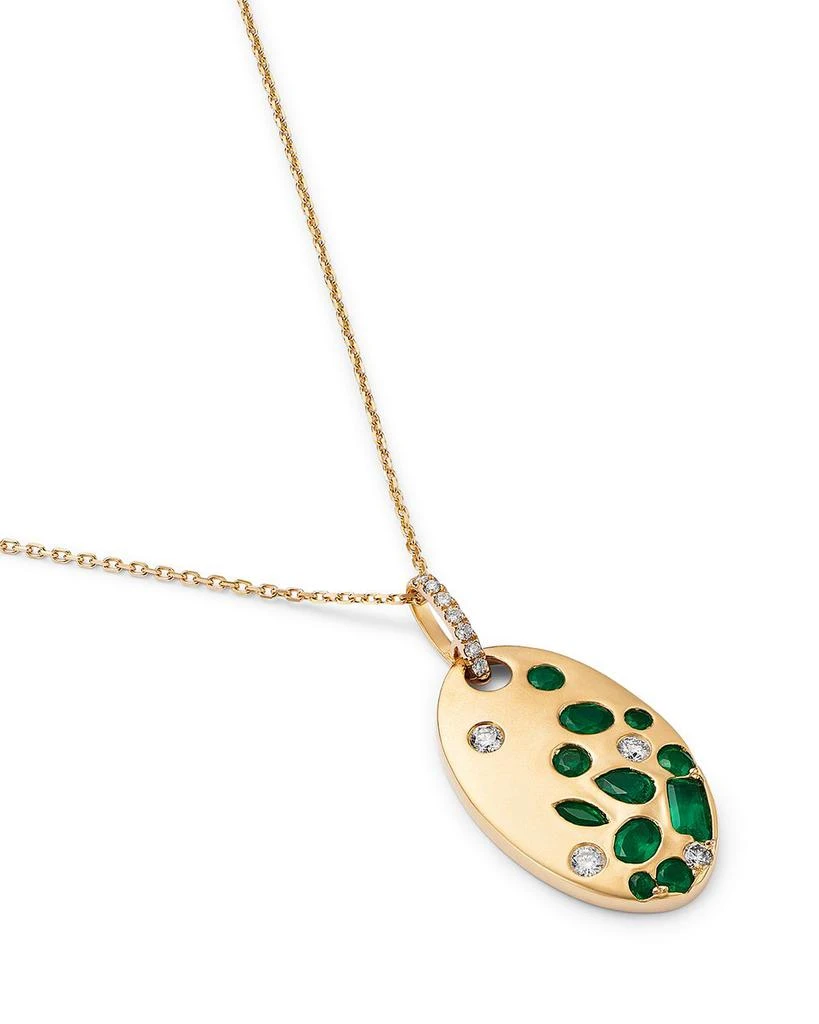 Bloomingdale
s Fine Collection Emerald 
Diamond Pendant Necklace in 14K Yellow Gold 3
