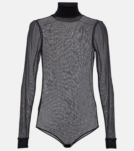 MAISON MARGIELA Mockneck sheer mesh bodysuit 1