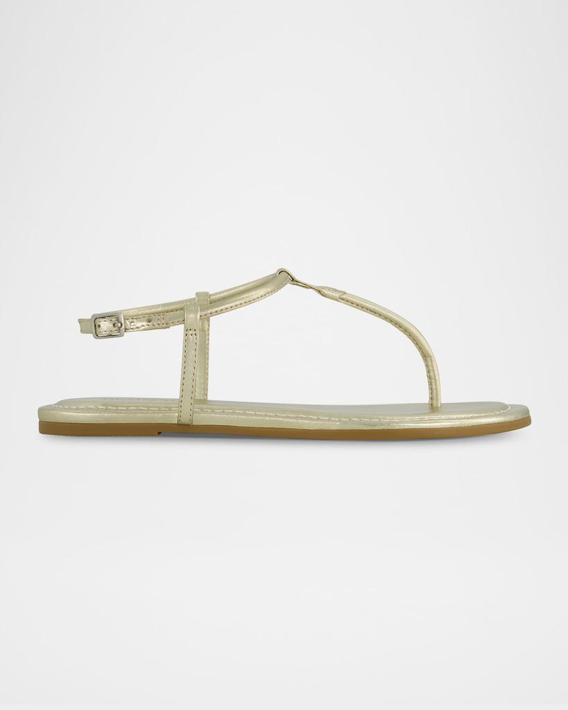 Bernardo Hercu Metallic Ankle-Strap Flat Sandals