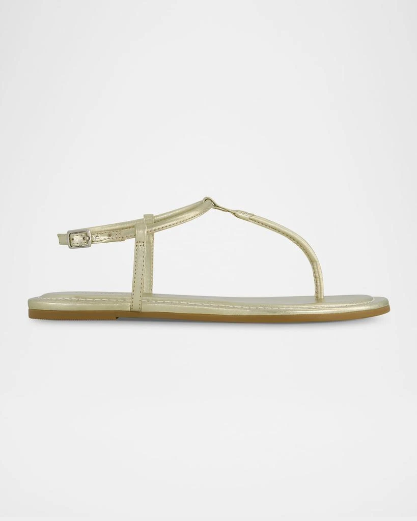 Bernardo Hercu Metallic Ankle-Strap Flat Sandals 1