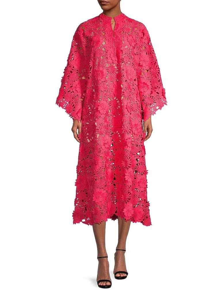 La Vie Style House Floral-Lace Caftan Midi-Dress 2
