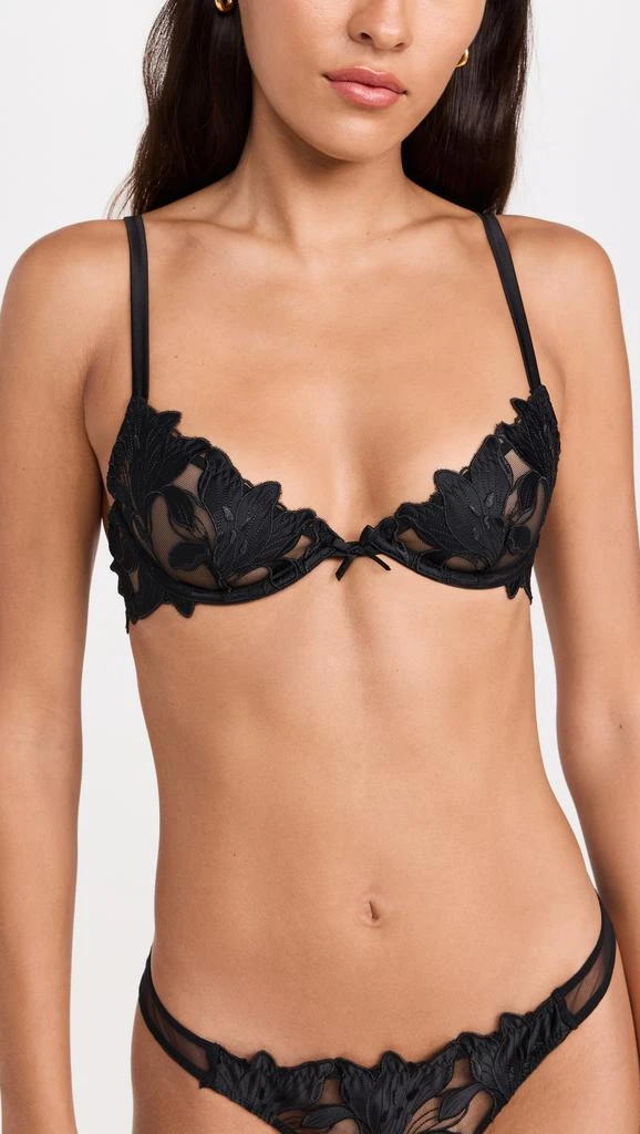 Fleur du Mal Lily Embroidery Plunge Demi Bra 1