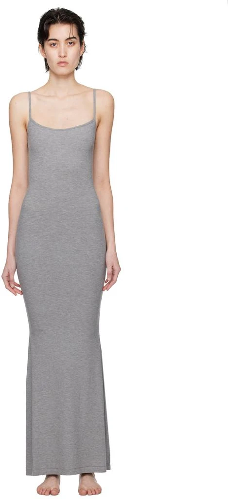 SKIMS Gray Soft Lounge Long Slip Maxi Dress 1