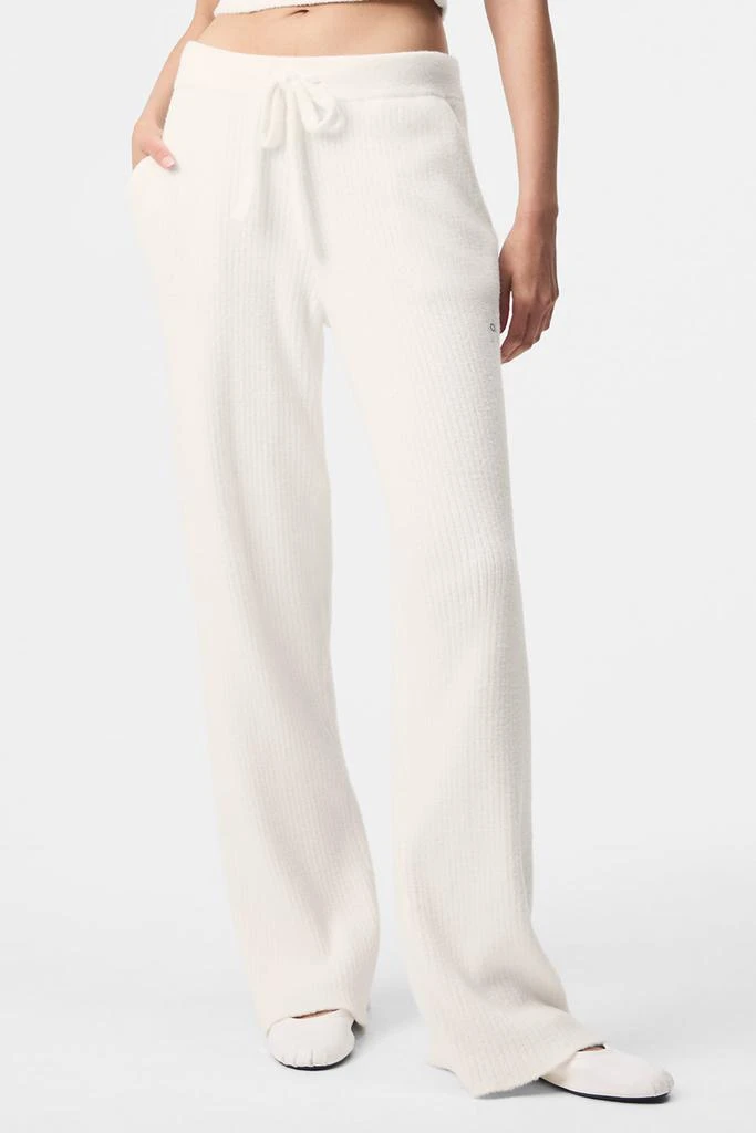 Alo Yoga Snuggle Up Sweater High-Waist Wide Leg Pant - Ivory 1