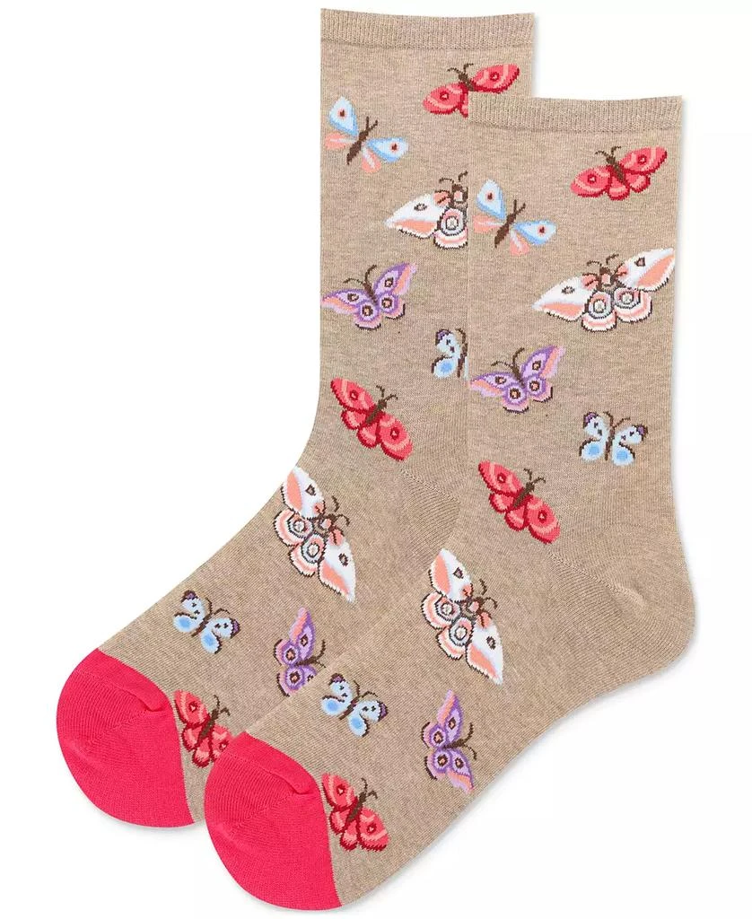 Hot Sox Women's Moth Printed Crew Socks 1