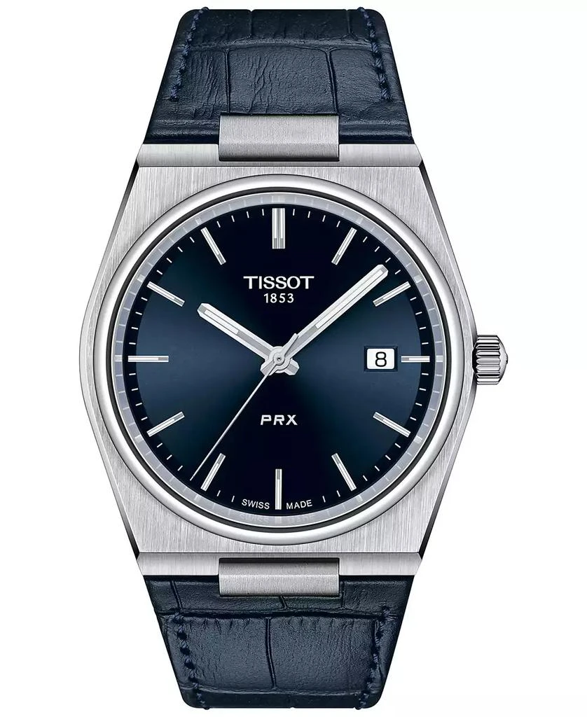 Tissot Men's PRX Blue Leather Strap Watch 40mm 1