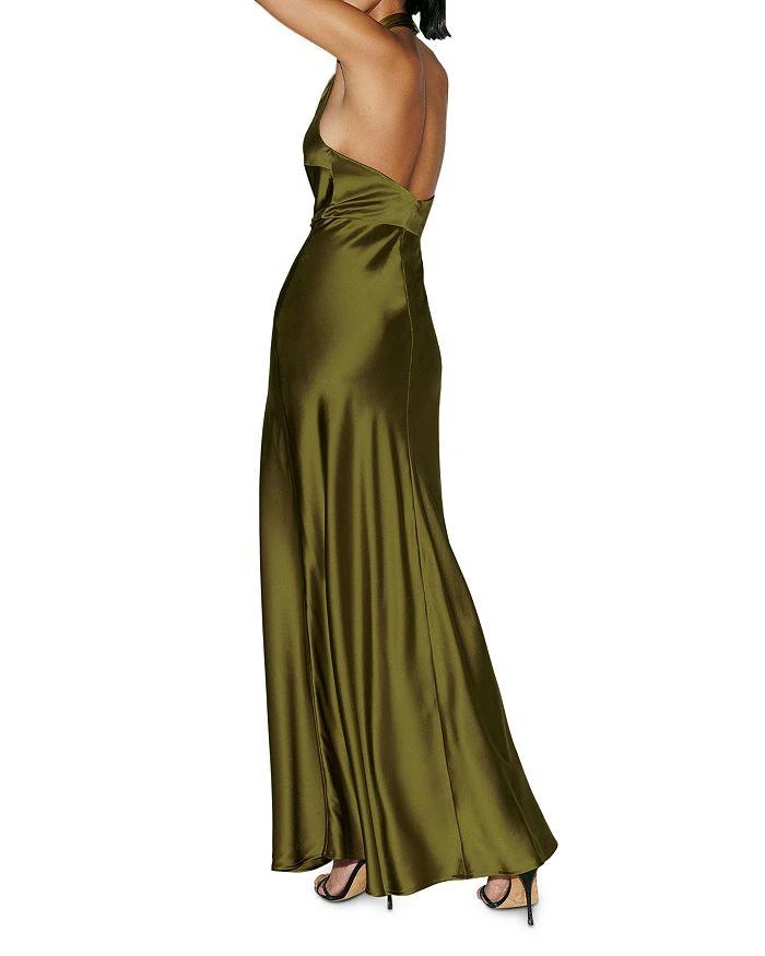 navy blue dress for baby girl REFORMATION Cillian Open-Back Ruffled Silk-Crepe Midi Dress main image 1