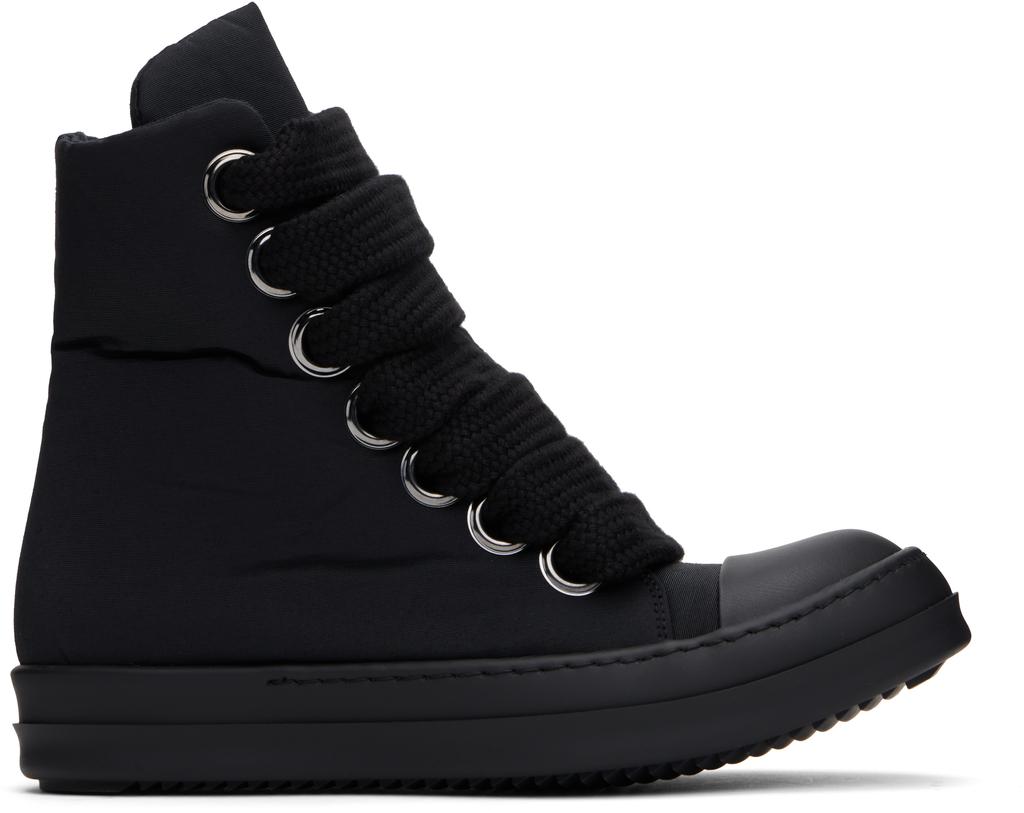 Black Hollywood Jumbo Laces Abstract Low Sneak Sneakers – On Sale