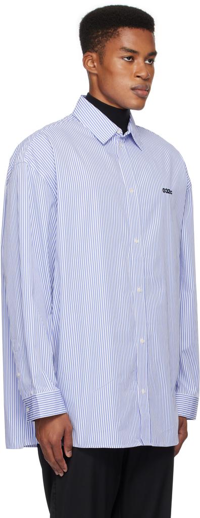 032c Blue & White Office Oversized Shirt