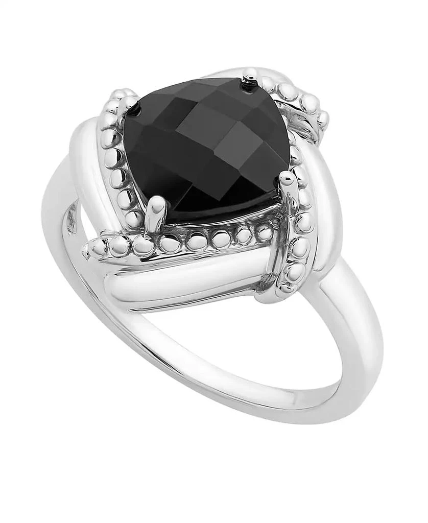 Macy's Onyx Box Set (Pendant, Earrings & Ring) in Sterling Silver 6