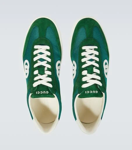 Gucci Interlocking G suede and canvas sneakers 4