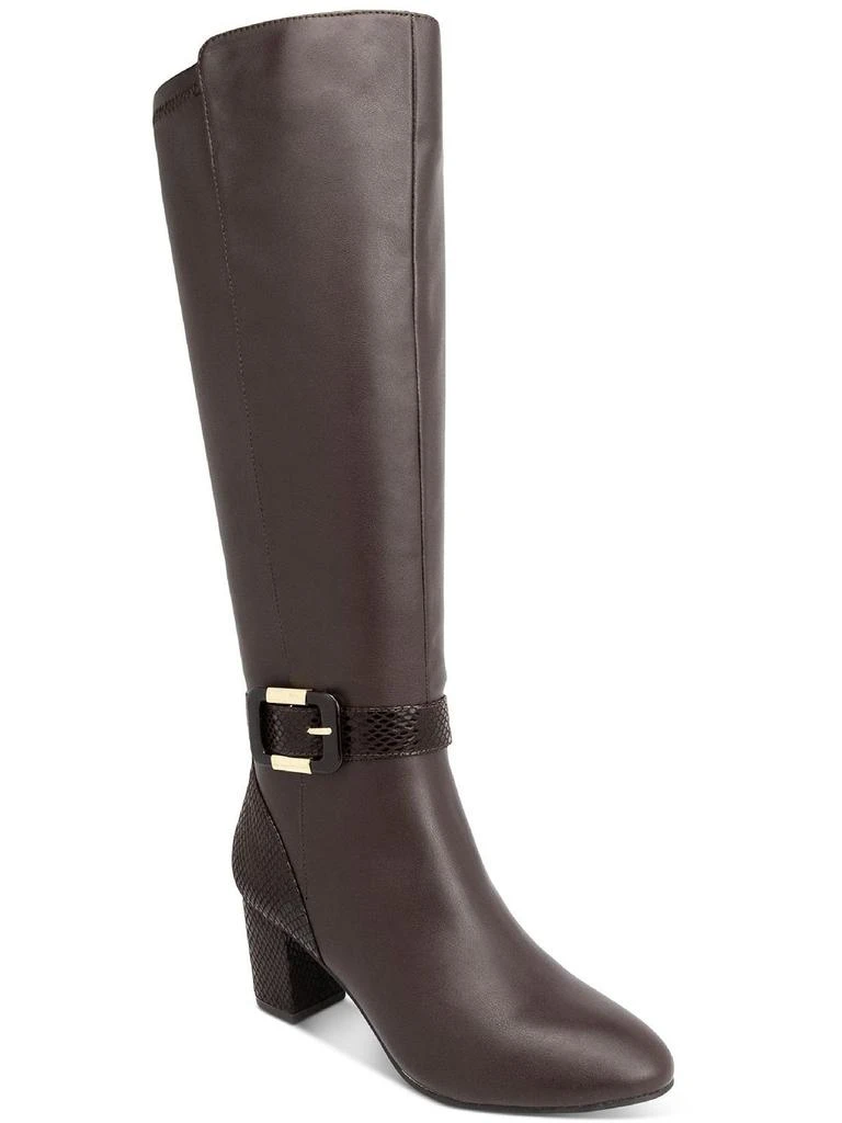 Karen Scott Isabell Womens Faux Leather Tall Knee-High Boots 4