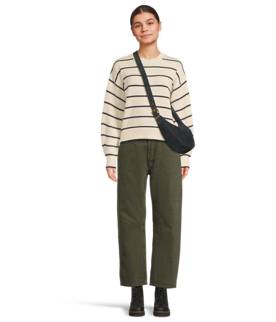 Shop Darted Barrel-Leg Jean in Mossy Umber on Sale at BeyondStyle