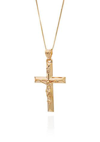 Belk & Co. Crucifix Cross Pendant in 10K Yellow Gold