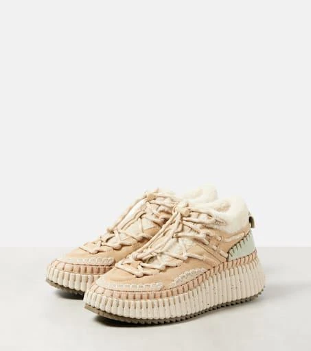 Chloé Nama shearling-lined suede sneakers 4