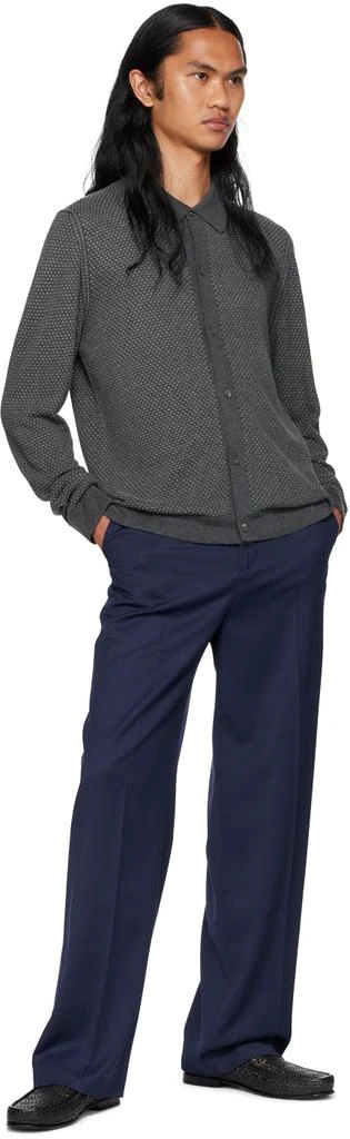 Officine Générale Gray Spread Collar Cardigan 4