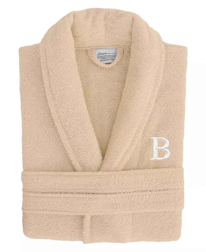 Linum Home Textiles Bookman Font 100% Turkish Cotton Unisex Terry Bathrobe 1