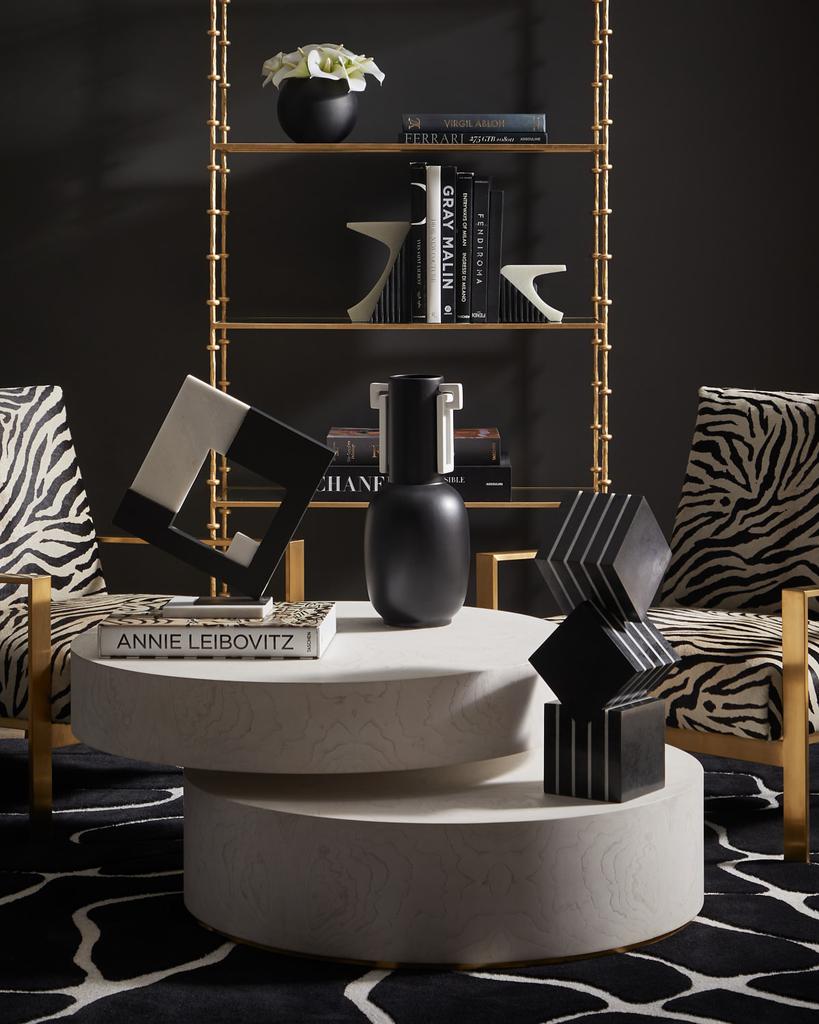John Richard Cubed Black Marble Sculpture