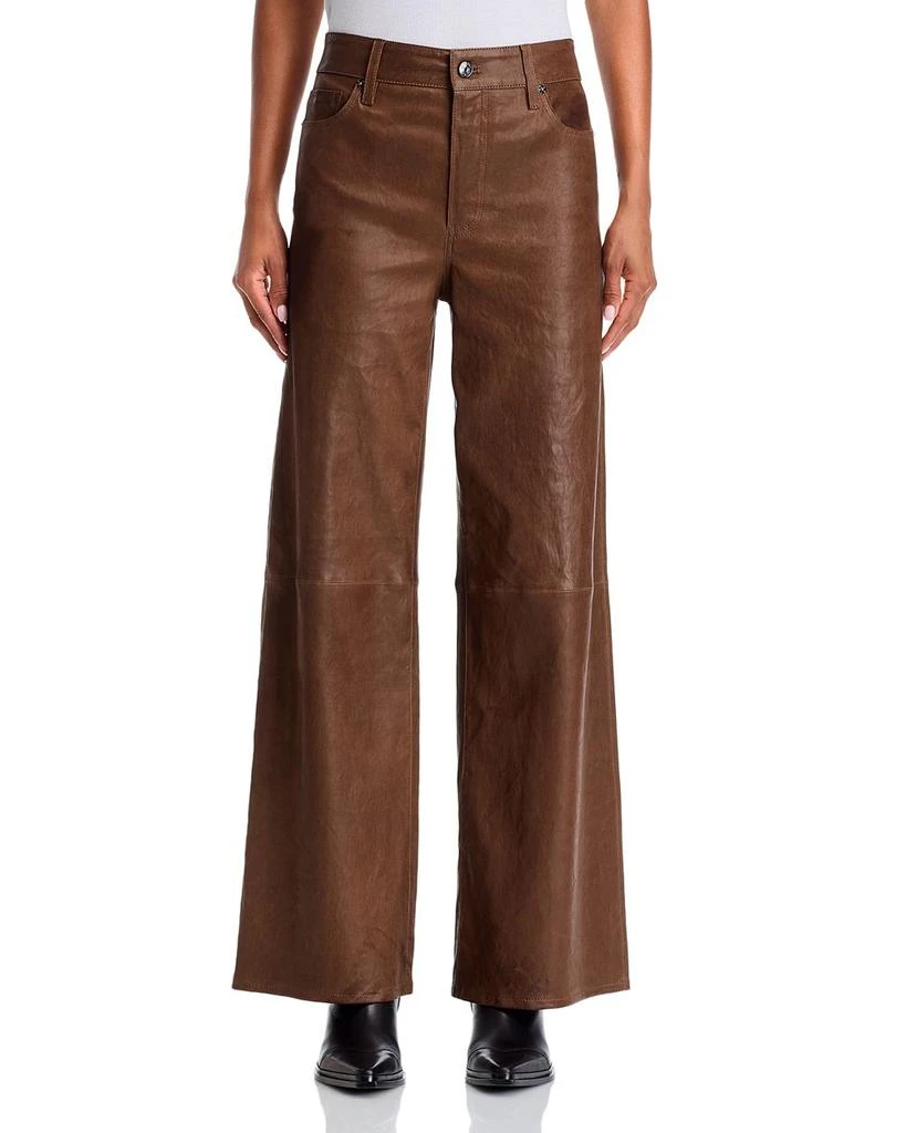 FRAME Leather Wide Leg Palazzo Pants 7