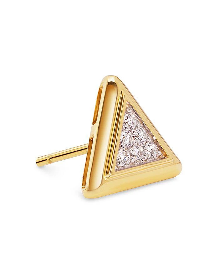 MARINA 18K Yellow Gold Triangolini Diamond Pavé Triangle Stud Earrings 6