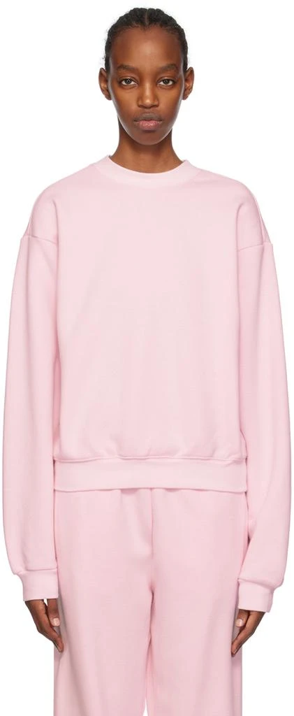 SKIMS Pink Cotton Fleece Classic Crewneck Sweatshirt 1