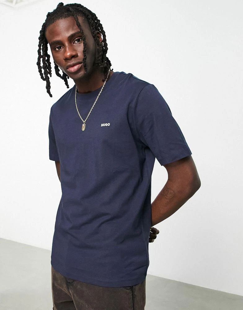 Hugo Boss Hugo Dero small logo t-shirt in navy 1