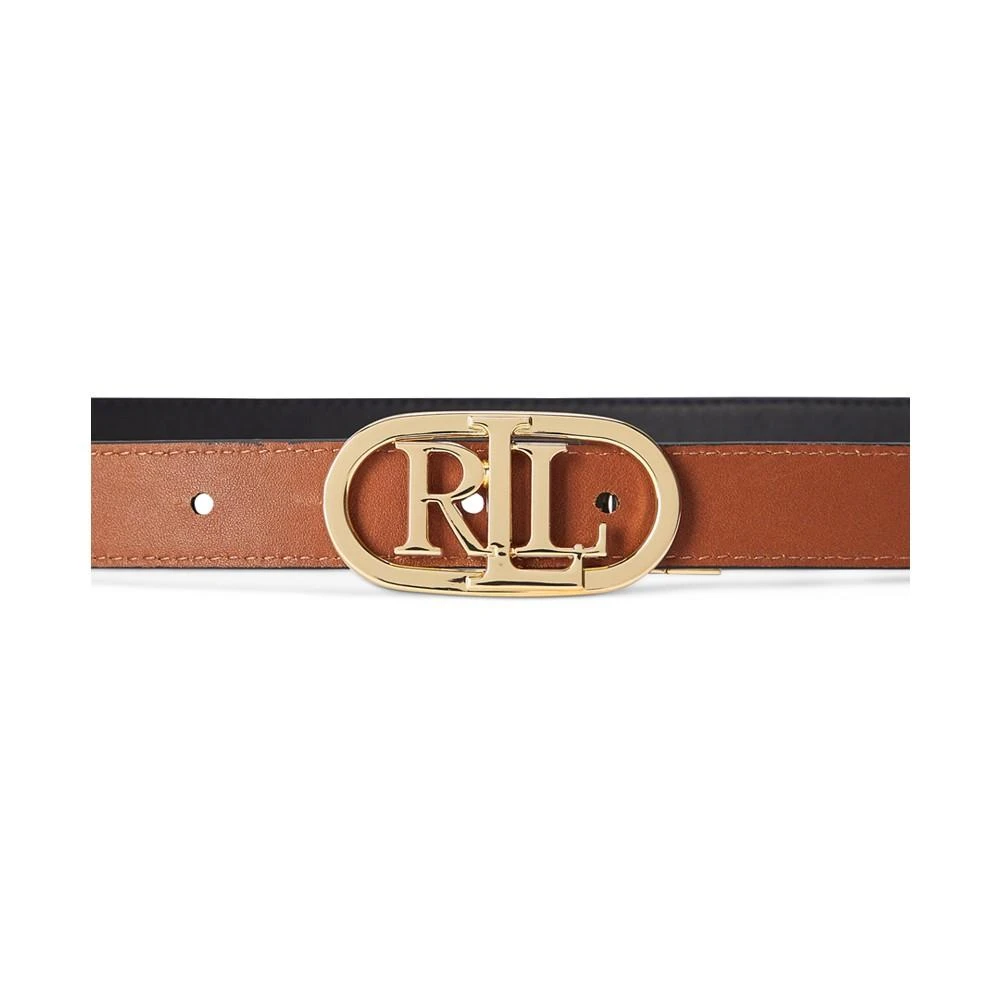 Lauren Ralph Lauren Women's Logo Reversible Skinny Leather Belt 2