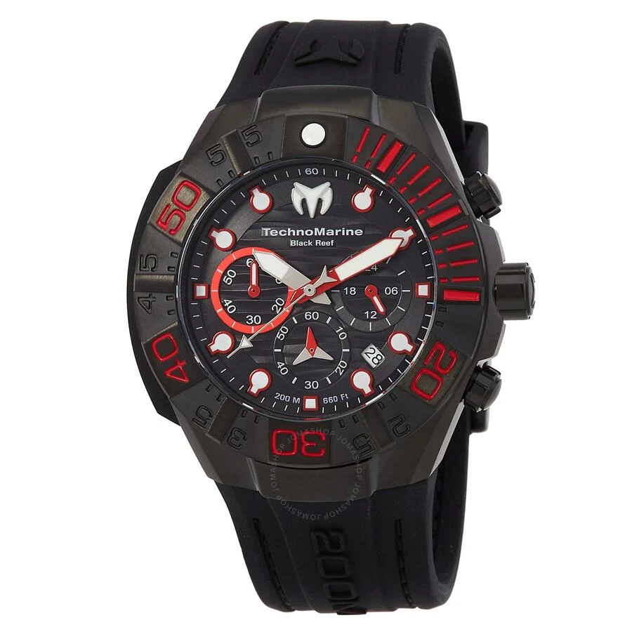TechnoMarine Reef Black Chronograph GMT Quartz Black Dial Men's Watch TM-523010 1