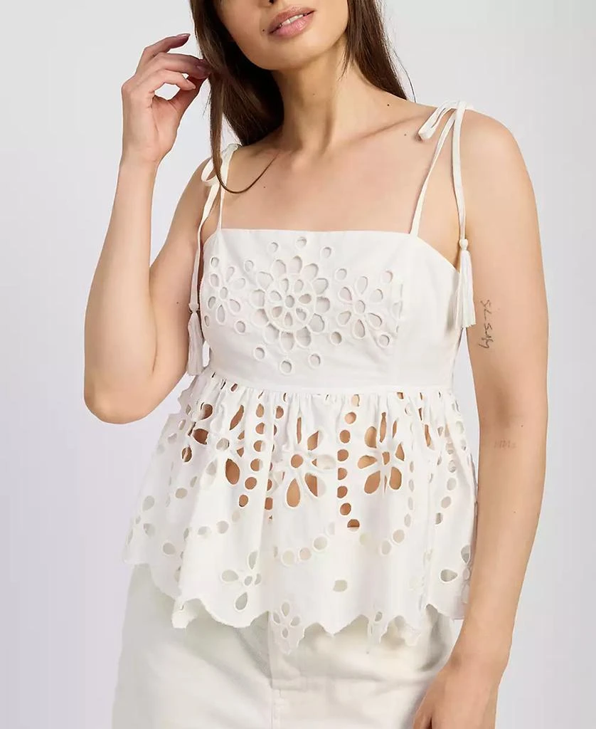 En Saison Women's Courtney Cotton Peplum Top 3