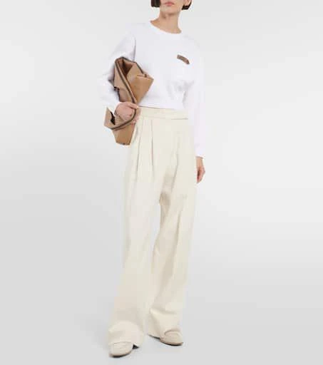 Brunello Cucinelli Cotton jersey cropped sweater 2