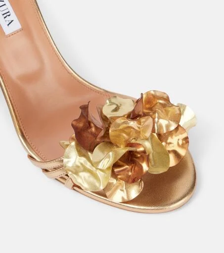 Aquazzura Summer Sun 85 metallic leather sandals 5