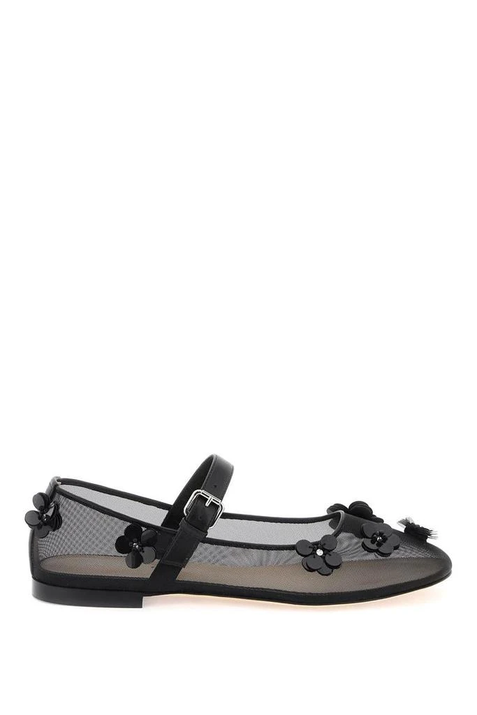 Mach & Mach sequin flower mesh ballet flats 1