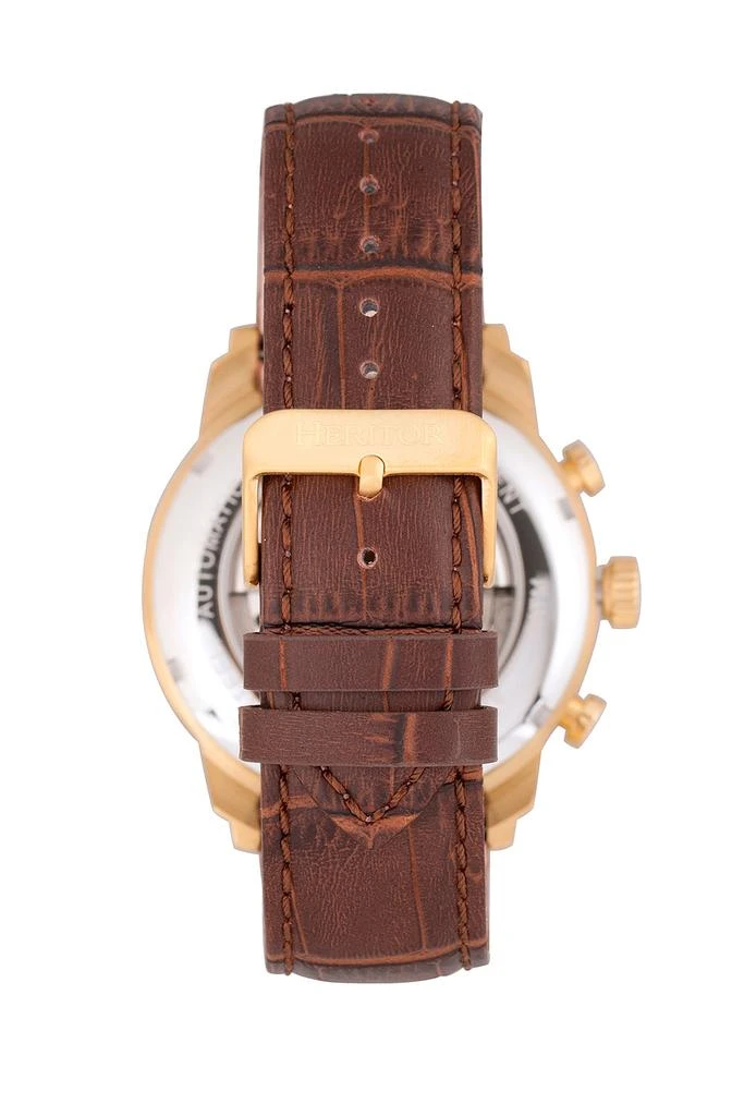 Heritor Automatic Arthur Semi-Skeleton Leather-Band Watch with Day & Date 2
