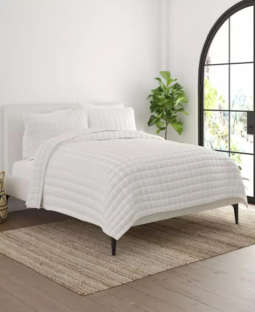 IENJOY HOME Ultra Soft Square Pattern Quilted Coverlet Set 2