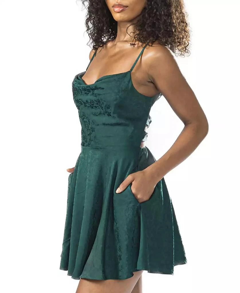 B Darlin Juniors' Satin Lace-Up Fit & Flare Dress - Dresses & Skirts - Free  Shipping - BeyondStyle