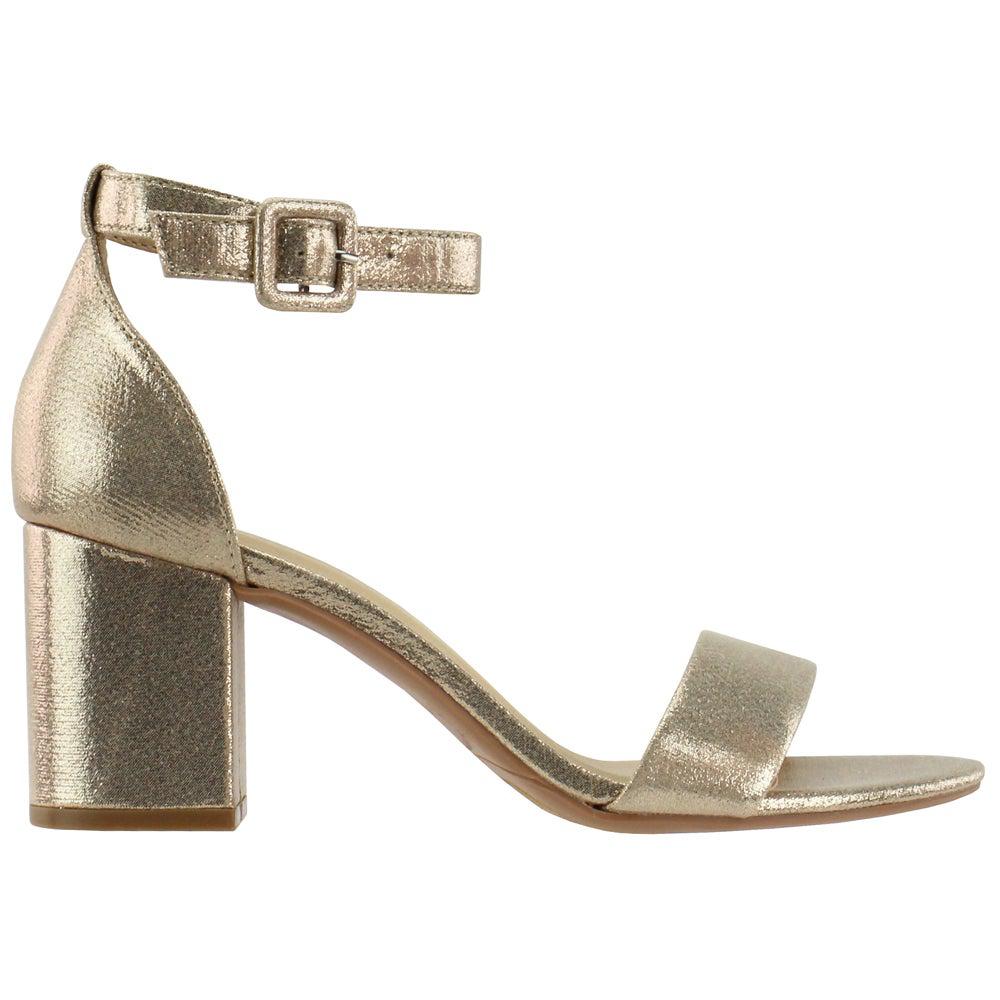 CL By Laundry Jody Metallic Block Heel Sandals