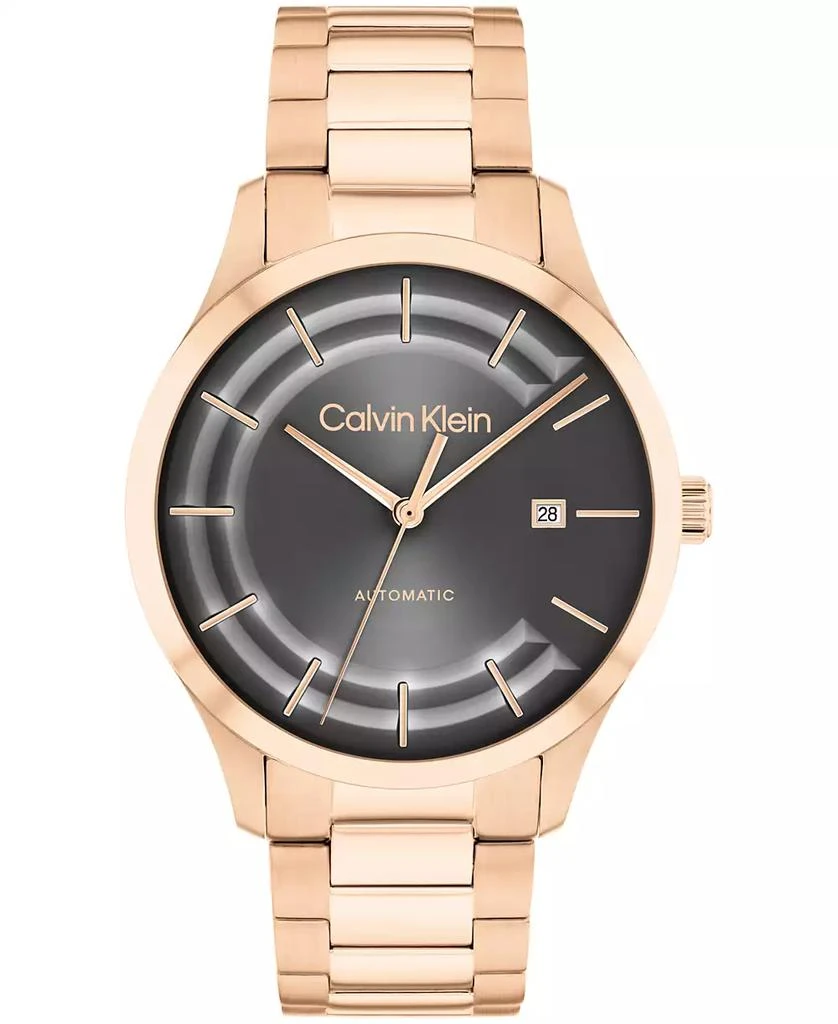 Calvin Klein Men's Iconic Automatic Rose Gold-Tone Stainless Steel Bracelet Watch 40mm 1