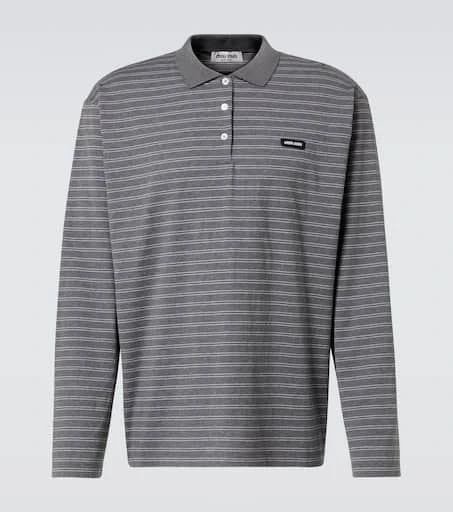 Miu Miu Striped cotton jersey polo shirt 1