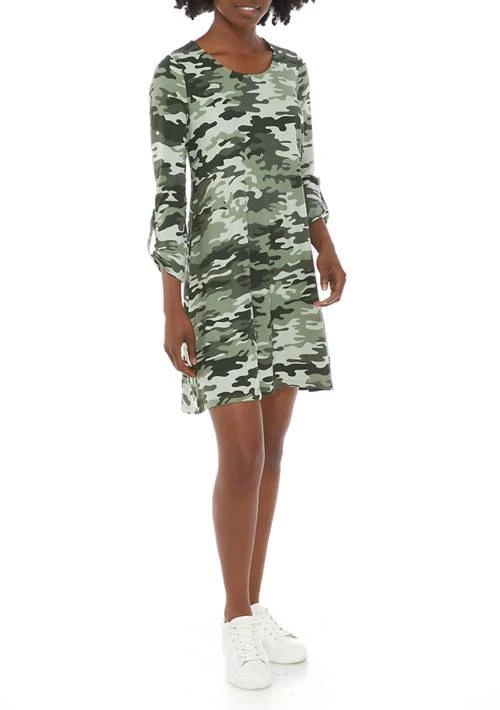 Love, Fire Juniors
 3/4 Roll Tab Sleeve Peached Dress 1