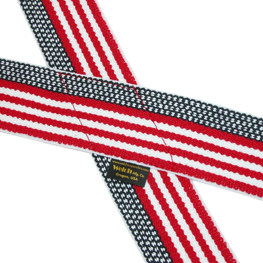 Welch Men's Elastic American Flag Clip End Suspenders (Tall Available) 2