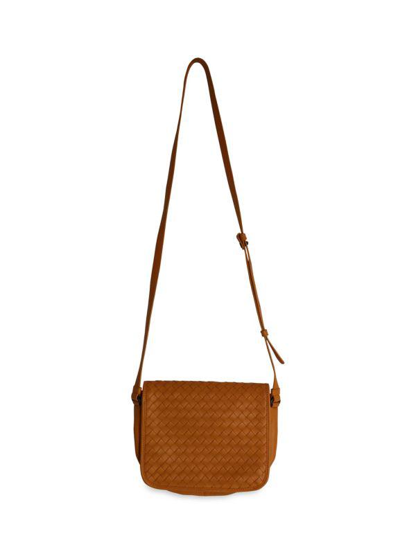 Bottega Veneta Bottega Veneta Intrecciato Full Flap Crossbody Bag In Orange Nappa Leather